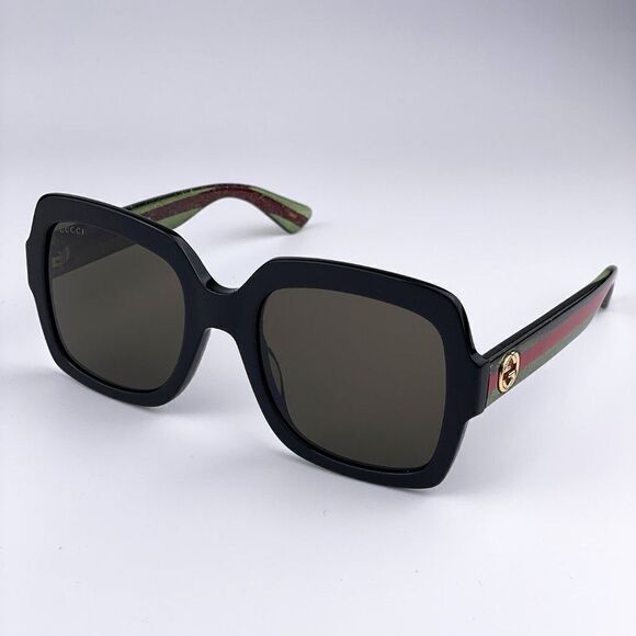 Brand NEW GUCCI GG0036SN 002 Black Green Red Square Women Sunglasses main image 7